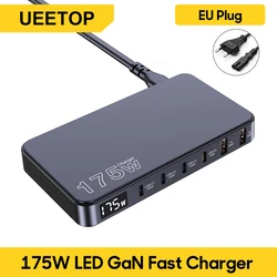 High-Power 6-Port GaN USB-C Charger with LED Display and Fast Charging Technology - EU Plug