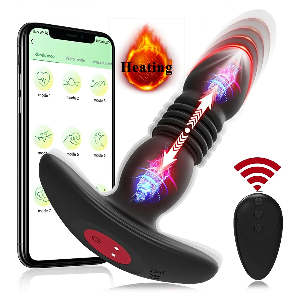 

Telescopic Vibrating Butt Plug Anal Vibrator Wireless Remote Sex Toys for Women Ass Anal Dildo Prostate Massager Men Buttplug 18