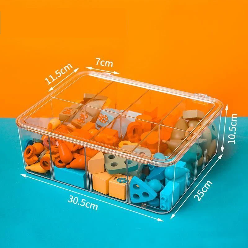 Clear Organizer Box Storage Container with Divider for Lego bricks