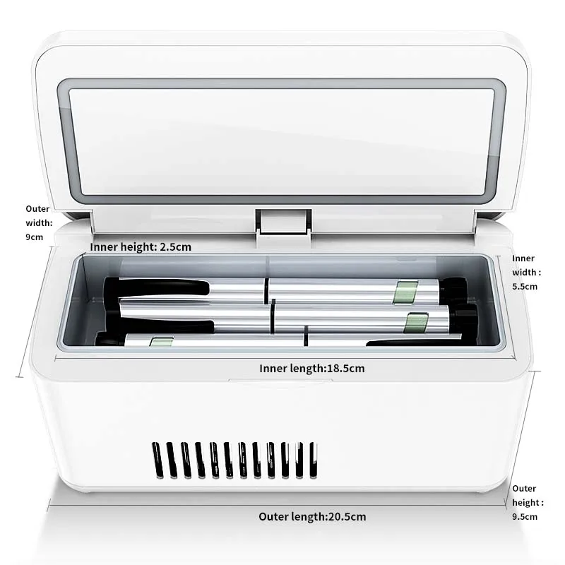ثلاجة طب الأنسولين المحمولة 2-8 ° C صندوق تبريد دو...
