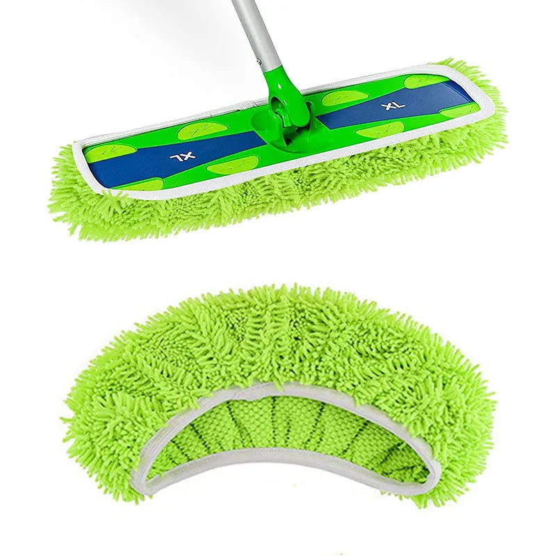 Microfiber Mop Cloth Absorbent Sponge Replacement Reusable Suitable for Swiffer Flat Mop Household Accessories Green Bathroom
