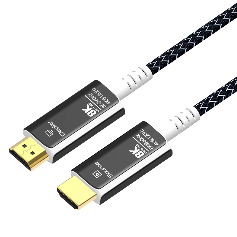 

HDMI 2.1 Cable Fiber Optic Hdmi Cable 8K@60Hz 4K@120Hz 48Gbps HDR HDCP for HD TV Box Projector Ps3/4 Ultra High Speed Computer