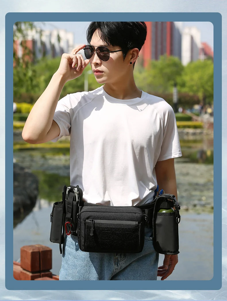 Description Picture 5 of itemMutifunctional Fishing Lure Bag Fishing Belt Multiple Pockets Outdoor Tactical Gear Shoulder Messenger Bags Utility Waist Pack