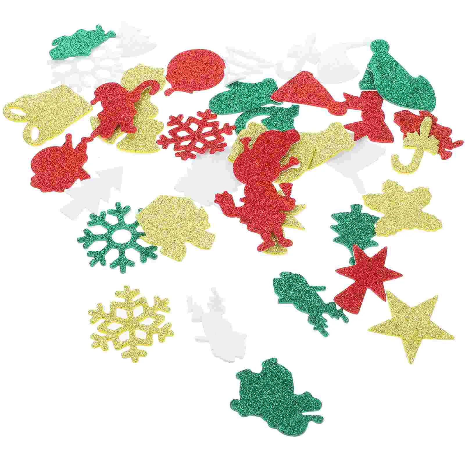 

50 Pcs Christmas Bubble Stickers Colored Xmas Vintage Patch Themed Foam Decorative