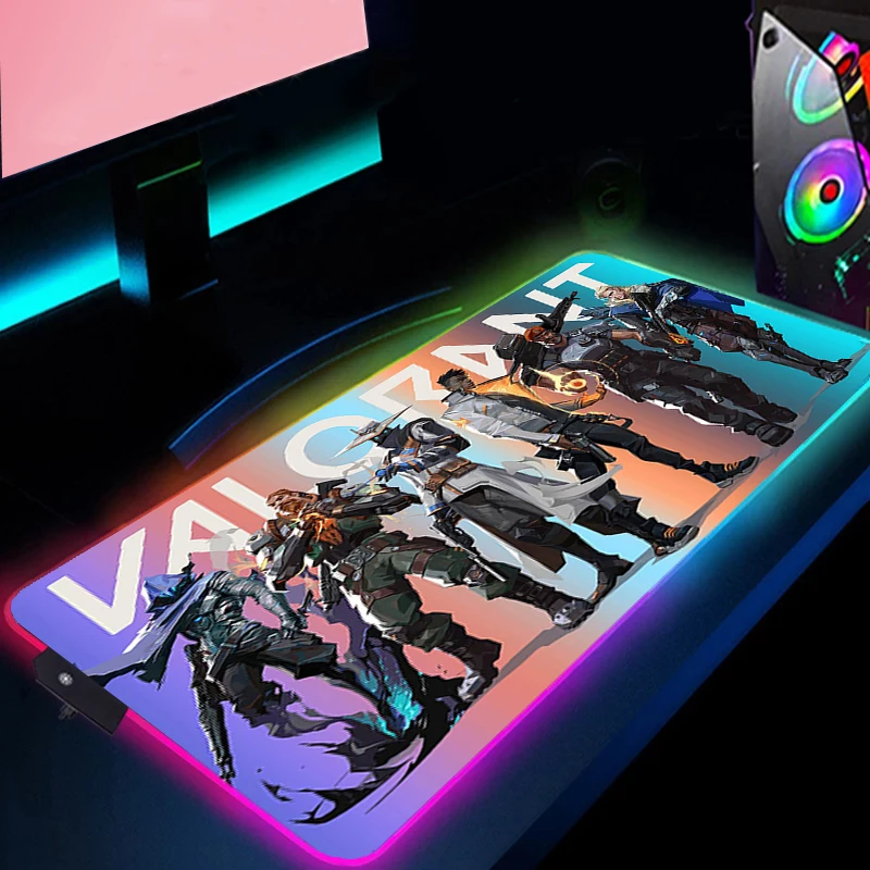 Valorant Mousepad Rgb Mouse Pad Gaming Laptop Gamer Backlit Mat Desk