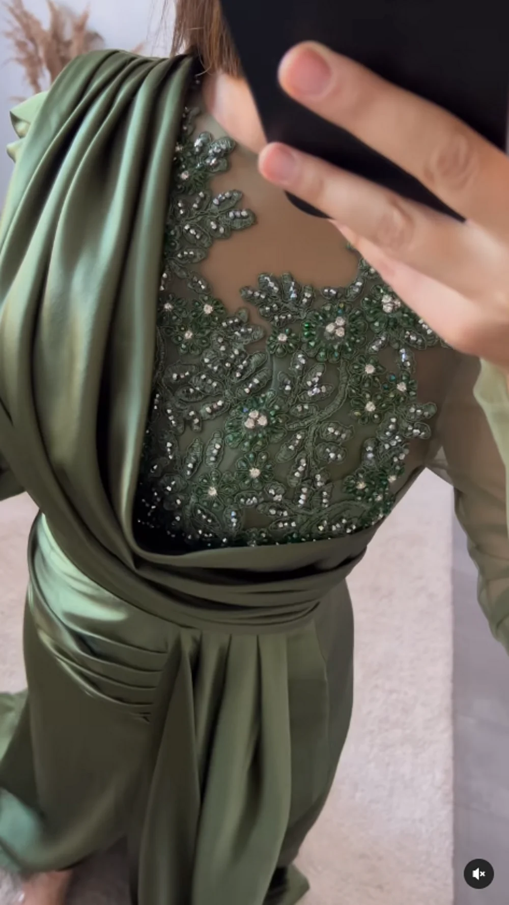 High Split Elegant O-Neck Sexy Pleated Appliques Mermaid Evening Gown Custom Made Formal Party Dress Puffy Sleeves Prom Dresses