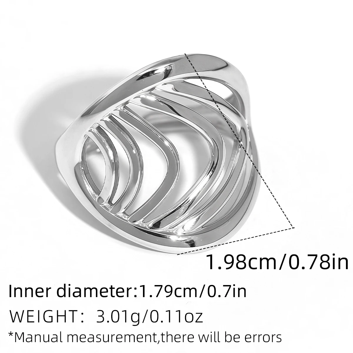 Offene Ringe aus Edelstahl für Damen – Detail 2