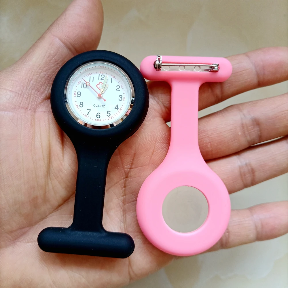 Unisex Nurse Doctor Solid Silicone FOB Pocket Watches Medical Brooch Pins Pendant Gift Clock,medical brooch pins
