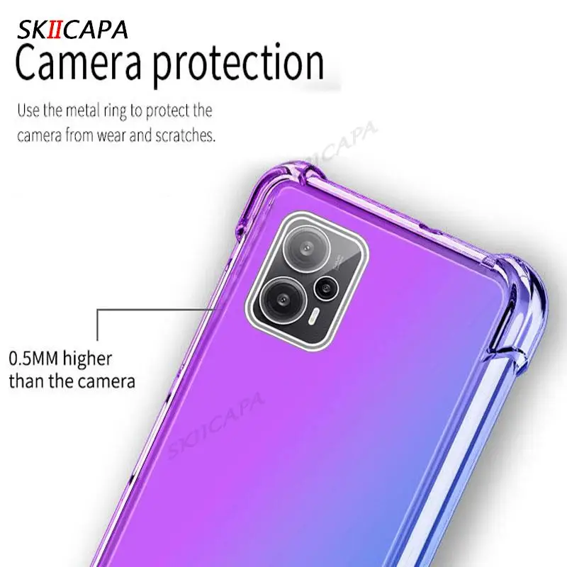 Translucent Gradient Silicone Case with Magnetic Ring Holder - Shockproof & Soft Cover