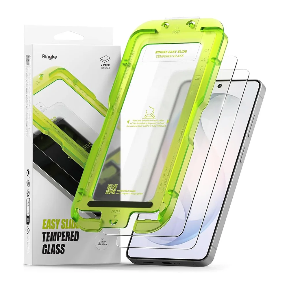 Rinky Easy Slide Tempered Glass Screen Protector for Samsung Galaxy S26 Ultra 2-Pack