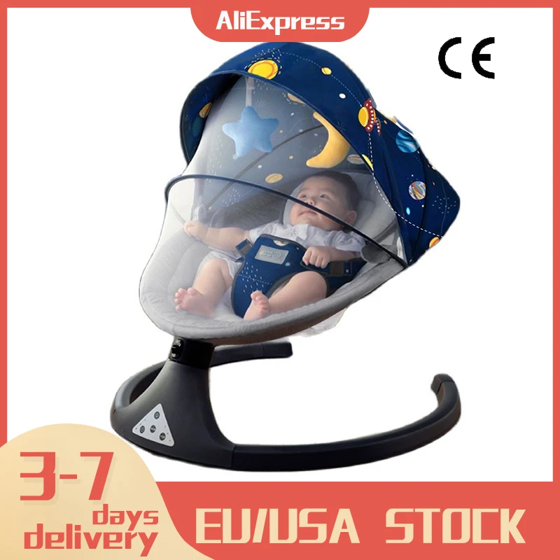 Baby Rocking Chair New Style Smart Bluetooth Electric Cradle Bed With Music Electric Swing