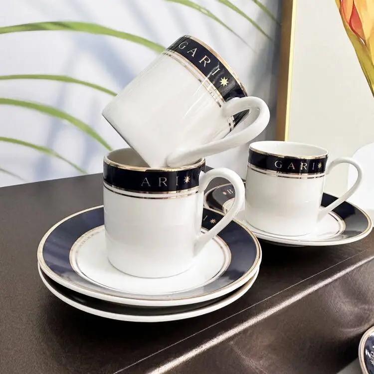 

2023 New 6 Pcs urkish Espresso Cups With Saucers Ceramic Cup Set For Black Tea Coffee Kitchen Party Drink Ware Home Decor Gifts