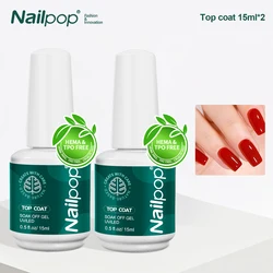 Nailpop Professional HEMA/TPO - Free Gel Manicure Kit-Long - Lasting, High - Shine Finish, Easy Application, 2 - Piece Set (Top Coat 2PCs)