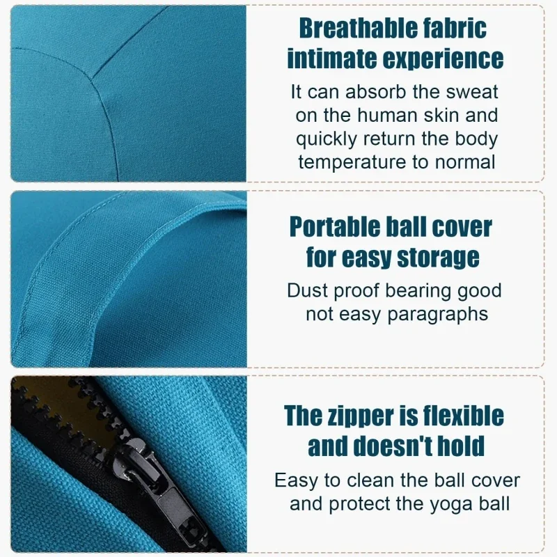 65CM Yoga Ball Dustproof Cover Anti-Slip Cotton Anti-Static Absorb Sweat Yoga Fitness Accessories Ball Cover For Protective Case