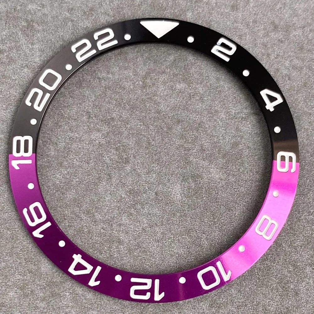 Aluminum Sloping Watch Bezel Insert Ring for Men's 40mm Watch - Available in Black, Blue, Green, Red, Purple