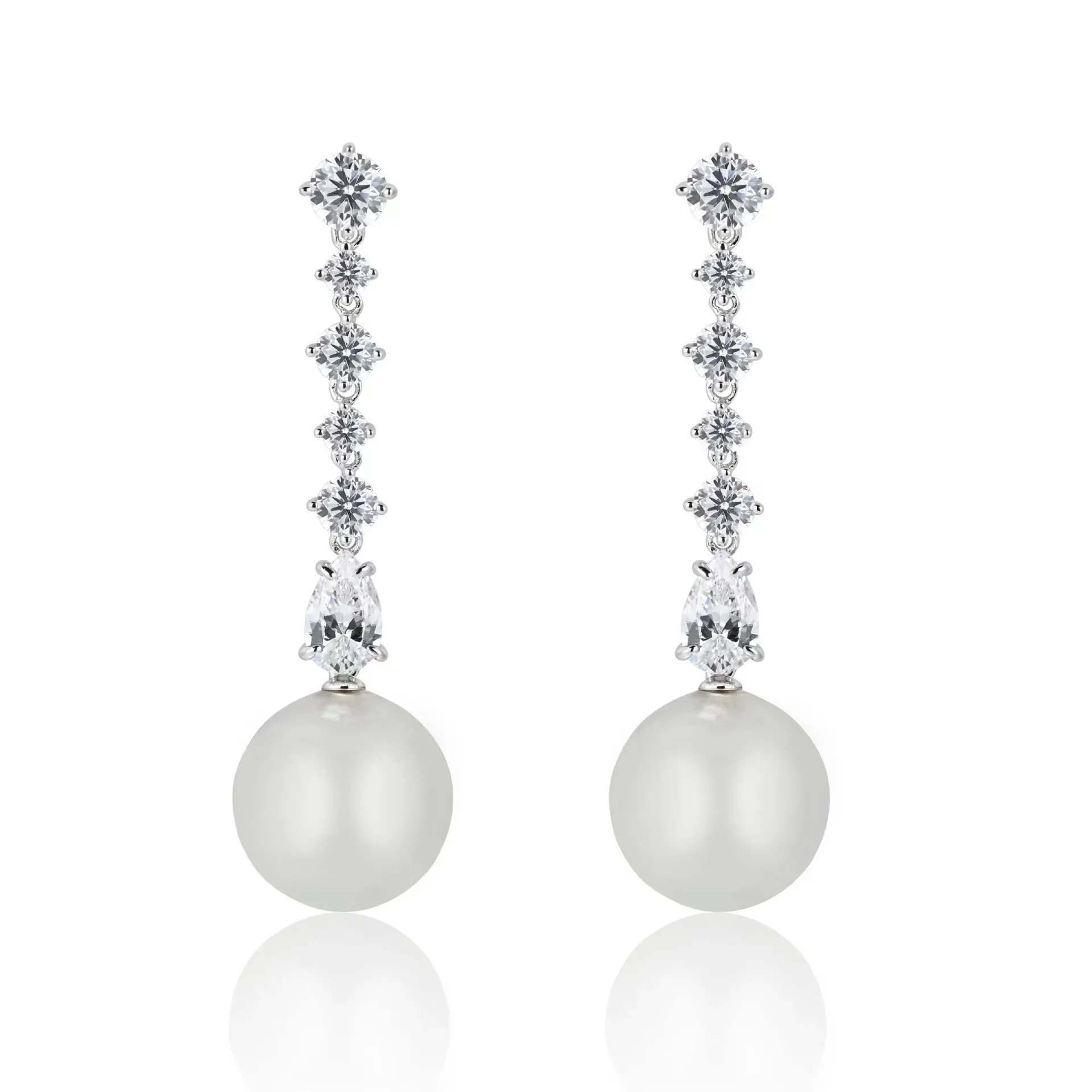 

100% 925 пробы серебряный жемчуг с высокоуглеродистыми бриллиантами драгоценный камень для свадьбы помолвки висячие серьги изысканные ювелирные изделия