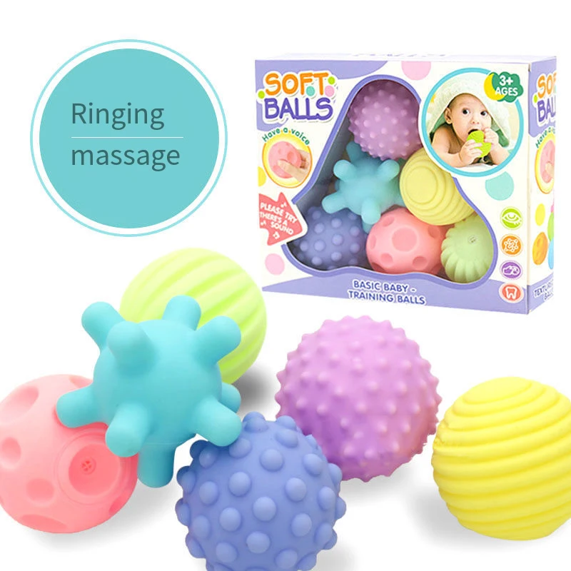 Children's toy ball baby grip ball hair ring soft rubber playing toy rubber pinch ring can bite rubber toy ball
