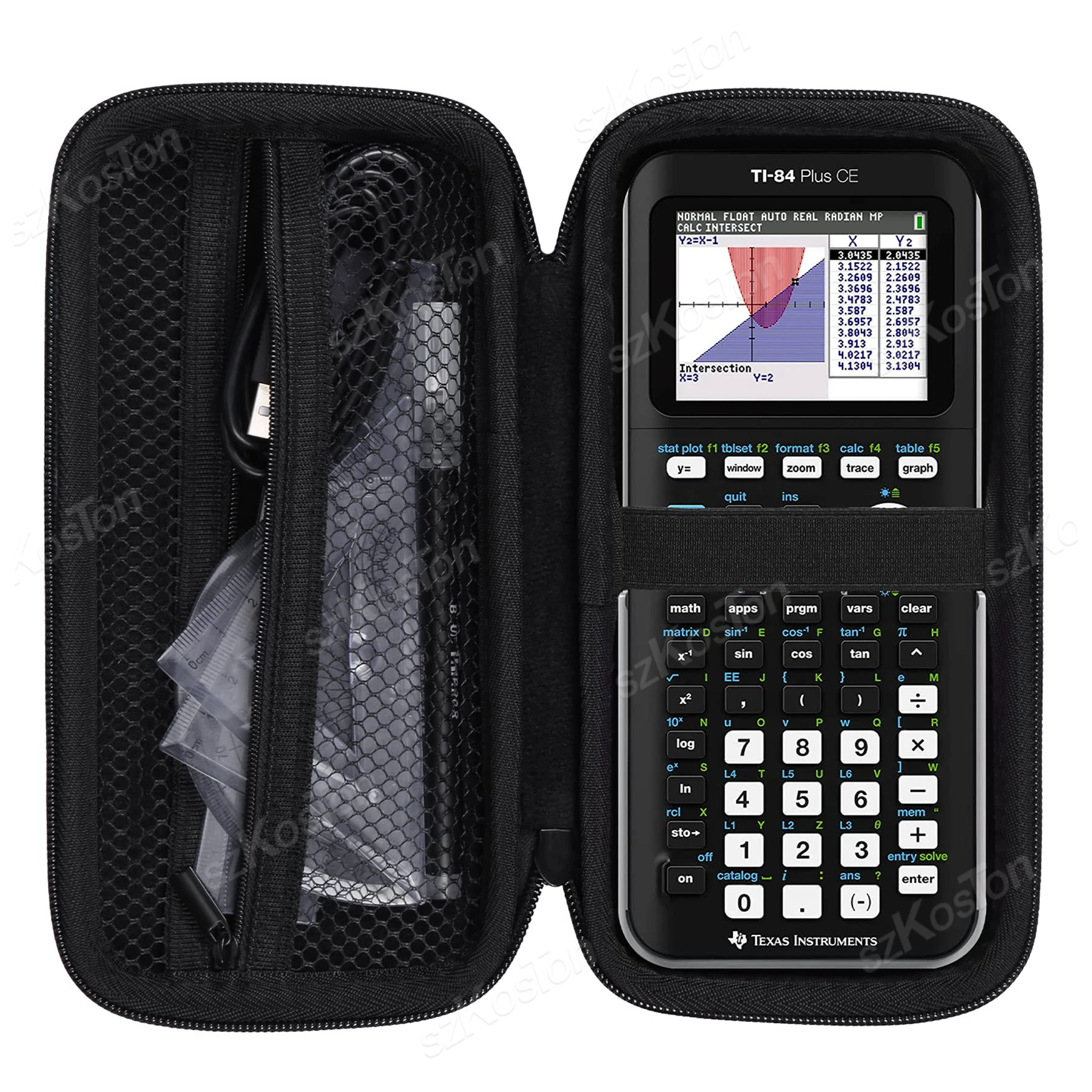 Harte EVA-Tragetasche für Texas Instruments Ti-84 Ti-83 Ti-85 Ti-89 Ti-82 Plus/C CE Graphing Calculator Schützende Aufbewahrungstasche – Detail 2