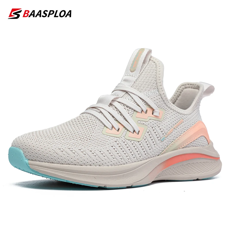 Baasploa Women Sneakers Casual Breathable Sports Shoes Comfortable Female Running Shoes Anti-slip Shock-absorbing Women's Shoes