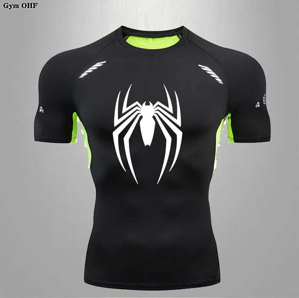 Men Short Sleeve Sports T Shirt Compression Running MMA Workout Quick-Dry