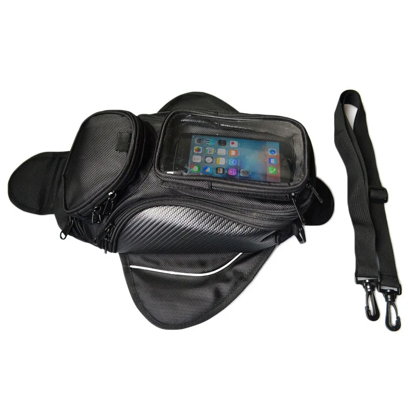 Magnetic motorcycle fuel tank bag, rider motorcycle backpack crossbody bag, off-road magnetic portable quick release touch
