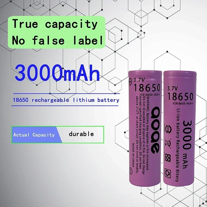 18650 Batteria 3.7V 3000Mah Batteria Ricaricabile Batteria Al Litio 100% Capacità Effettiva Bateria 18650 Batteria Ricaricabile