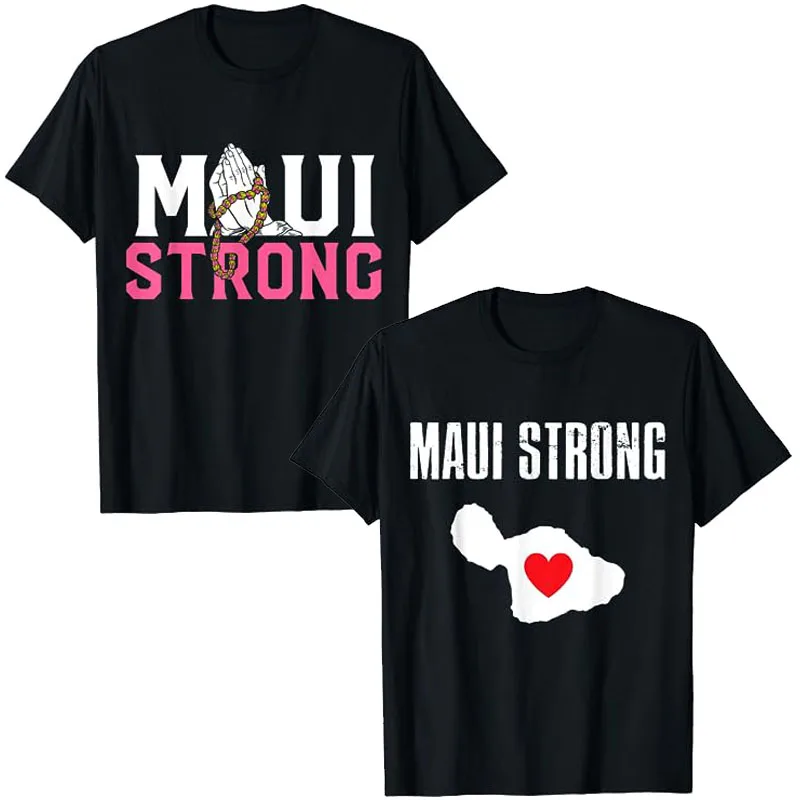 

Pray for Maui Hawaii Strong T-Shirt Humor Funny Sayings Graphic Tee Tops Cotton Short Sleeve Blouses Women Men Casual Outfits