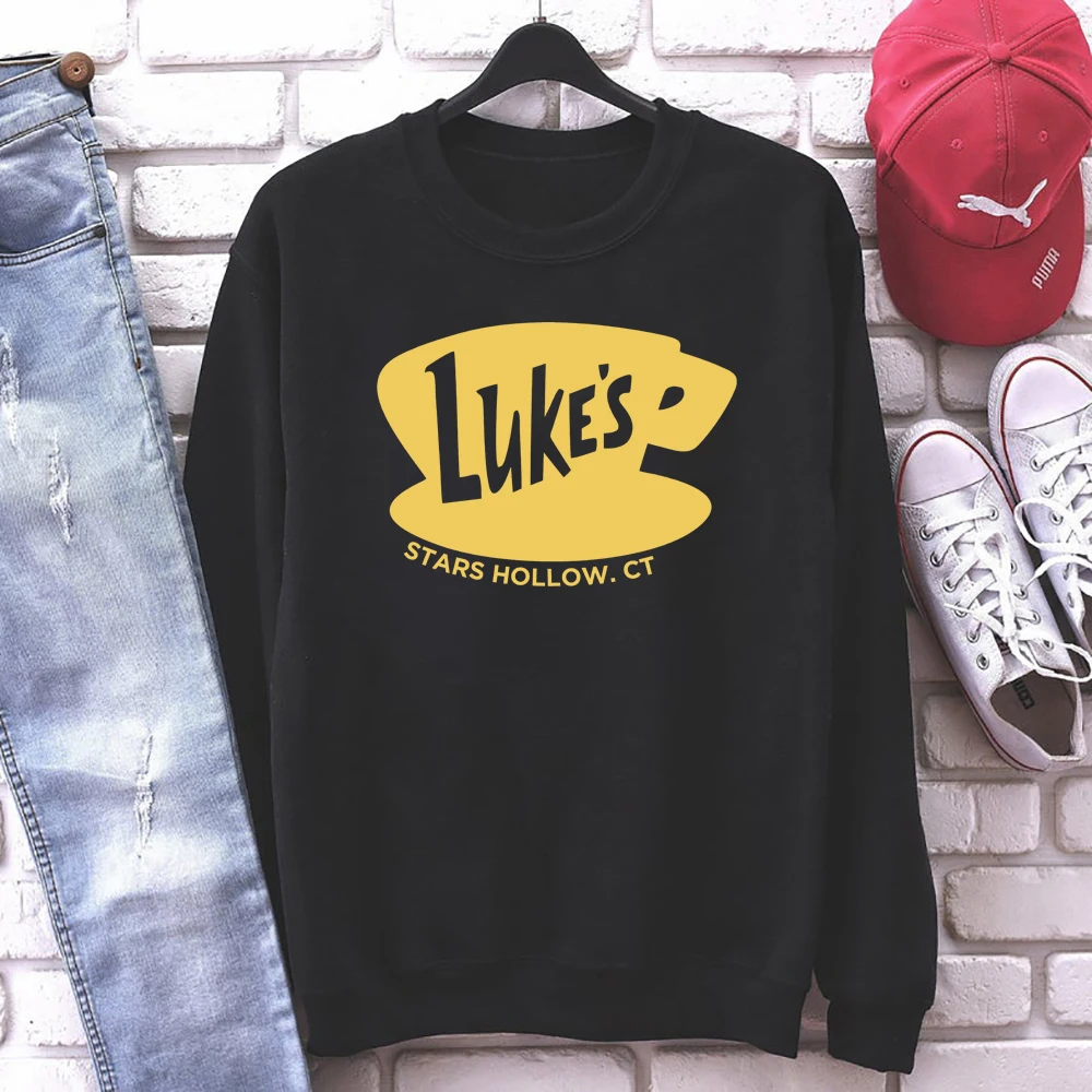 Retro Gilmore Girl Sweatshirt Vintage Lukes Diner Hoodie Star Hollow Pullover Women TV Show Gilmore Girl Crewneck Sweatshirts