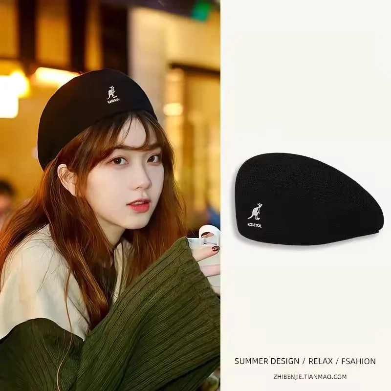 Beret Hat Knitted Thin Breathable Mesh Wool Four Seasons Women Men Autumn Winter Beanie Stars Style