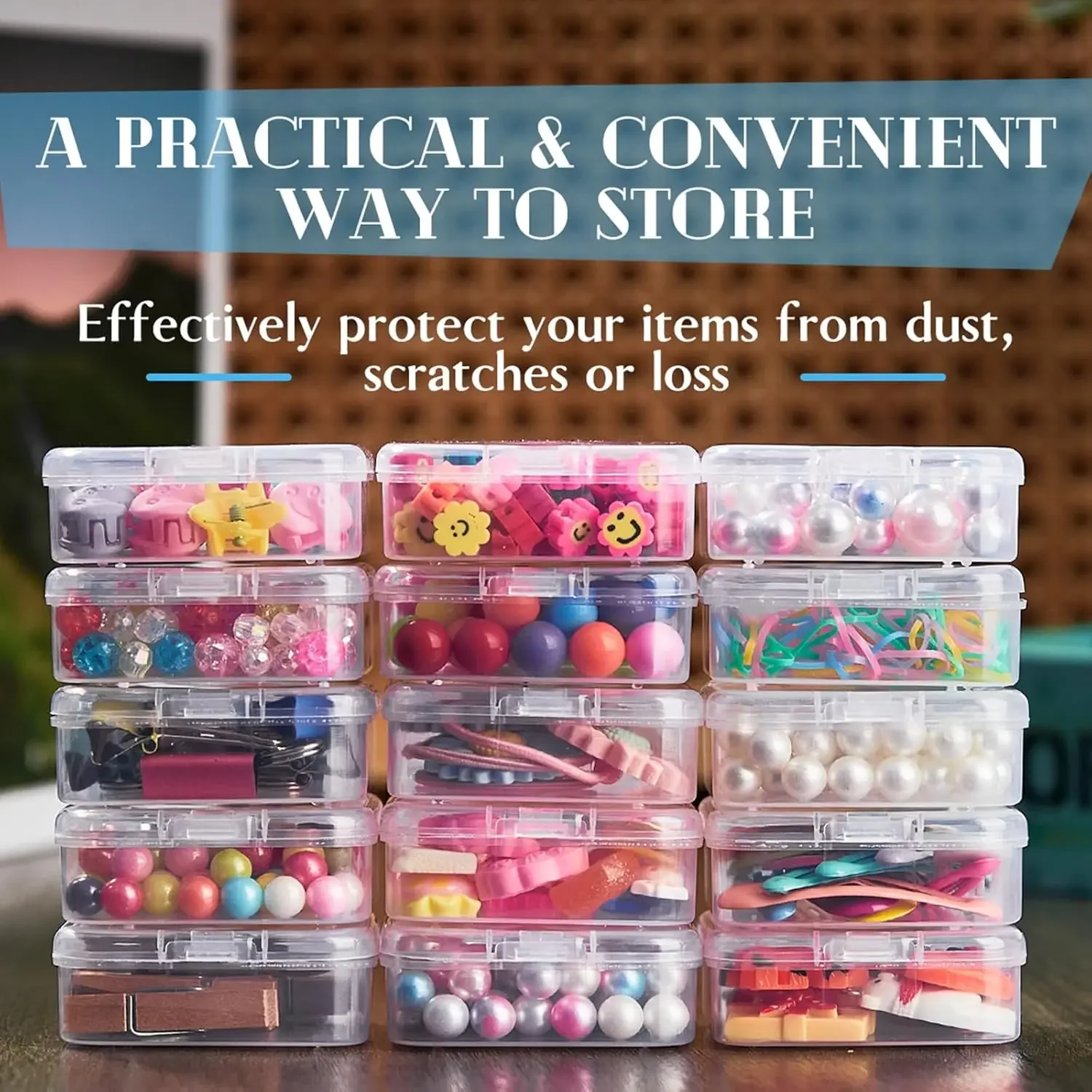 Bead Organizers Container Plastic Storage Case Mini Bead Holder Boxes with Lid Sticker for Beading Craft Jewelry Making Supplies storage box plastic storage box storage container