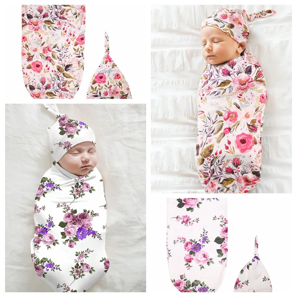 Baby Photography Blanket Newborn Swaddle Blanket Infant Sleep Sack Wrap Hat Set Newborn Babies Photography Props Accessories