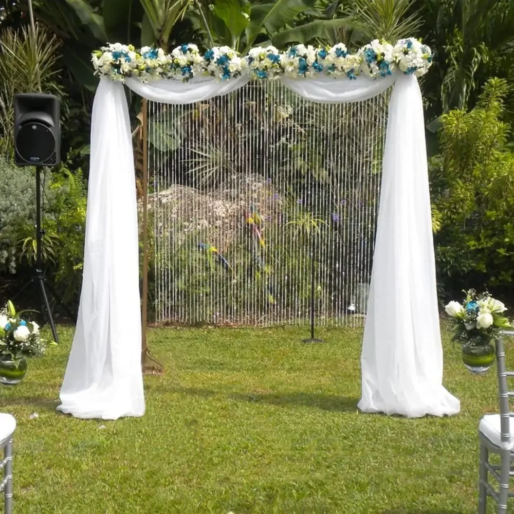 Sheer Curtain Wedding Arch Drapping Fabric Sheer Chiffon Backdrop Curtain Drapery Ceremony Reception Swag Hanging Decoration sheer curtains decor curtains