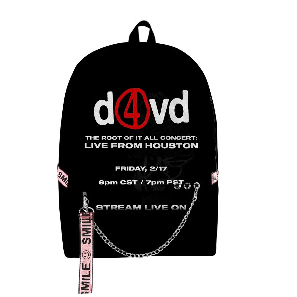 

Popular Youthful School Bags Unisex Funny Singer D4vd Travel Bags 3D Print Oxford Waterproof Notebook Shoulder Backpacks