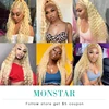 Monstar 613 Deep Wave Hair Malaysian Curly Human Hair Weave Bundle 28 30 inch Deep Curly Platinum Blonde Hair 1 3 4 Bundle Deals 6