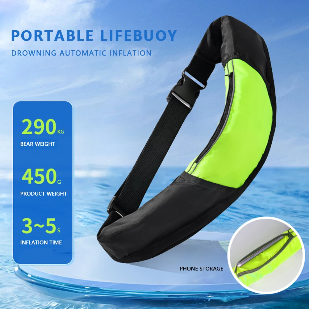 Inflatable Buoyancy Life Belt Portable Oxford Wear-resistant Adjustable Webbing Waterproof for Swimming Sea Fishing