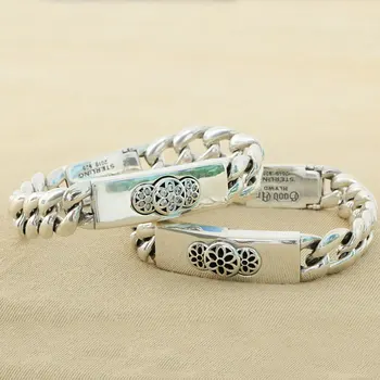 Wholesale Seiko European and American Pure Silver Hexagram Star Maple Leaf Bracelet Men's Punk Style Coarse Style Personalized G 1