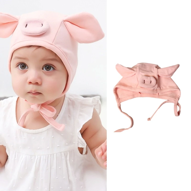 0-2 Y Pig Pink Pig Hat Skulli Hat Photography Prop