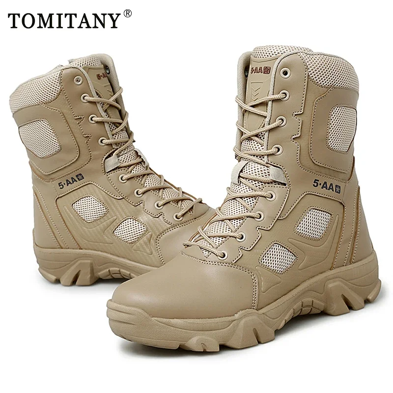 Men Shoes Winter Men Combat Tactical Boots Ankle Work Safety Shoes Special Force Army Boots Male Waterproof Motorcycle Shoe