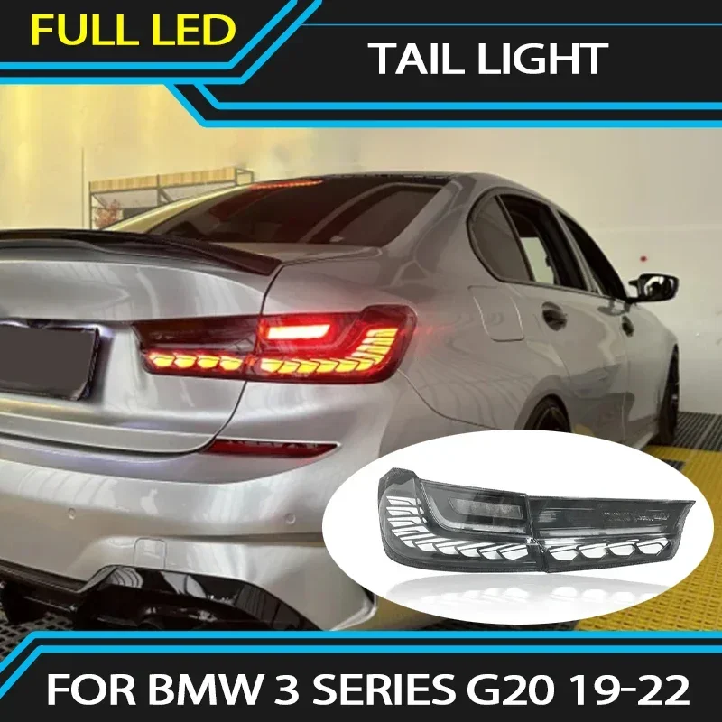 LED Taillight For BMW 3 Series G20 2019-2022 LED Dragon Scale DRL Dynamic Turn Signal Light Tail Light Assembly