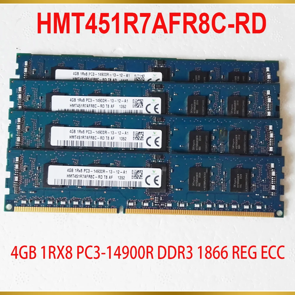 1PCS Server Memory For SK Hynix RAM 4G 4GB 1RX8 PC3 14900R DDR3 1866 REG ECC