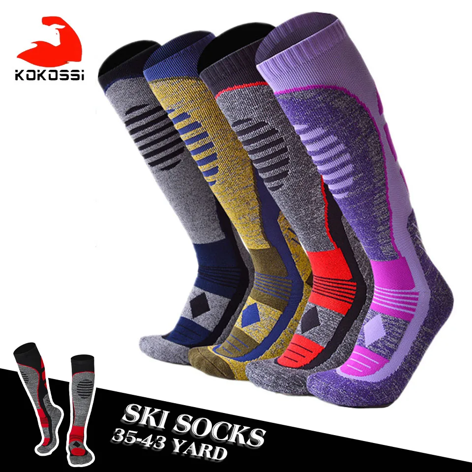 

Зимние горнолыжные носки KoKossi, мягкие утепленные удлиненные дышащие мужские и женские носки с длинным рукавом для улицы