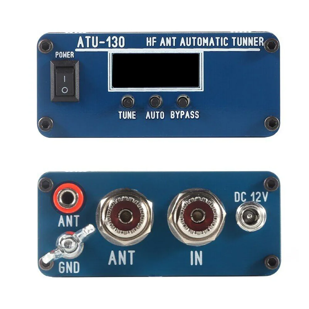 ATU-130 150W 3.5-54MHz 5Ω-1.2KΩ HF Automatic Shortwave Antenna Tuner 38x88x155mm Aluminium Alloy Black Tool  Accessories 4
