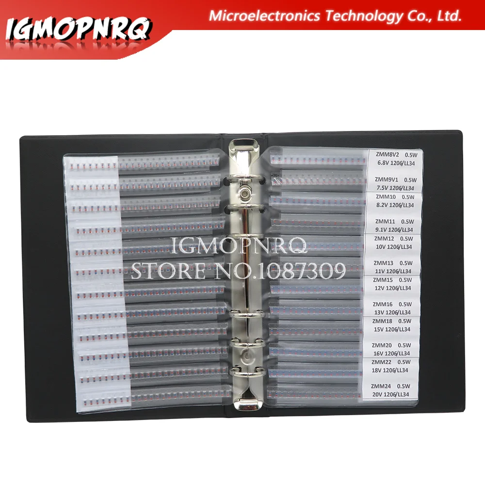 

27 значений 675/1350 шт. LL34 SMD Диодная книга стабилитра 1/2 Вт 2,4 В ~ 30 в комплект в ассортименте 0,5 Вт набор образцов