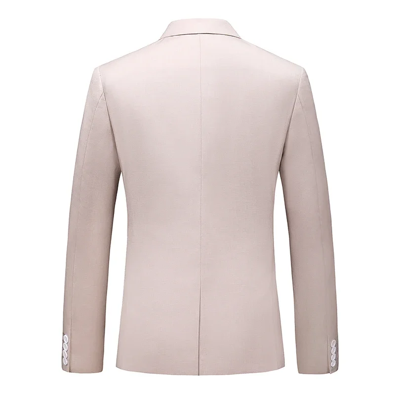3 Pcs Set Suit Coat Vest Pants / Fashion New Men's Casual Boutique Business Solid Color Groom Wedding Formal Blazers Dress