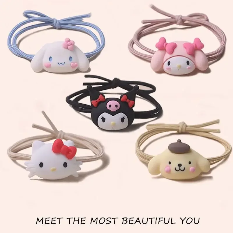 

Sanrioed Kawaii Anime Cartoon series HelloKitty My melody Kuromi High-value cute girl small head rope student headdress gift