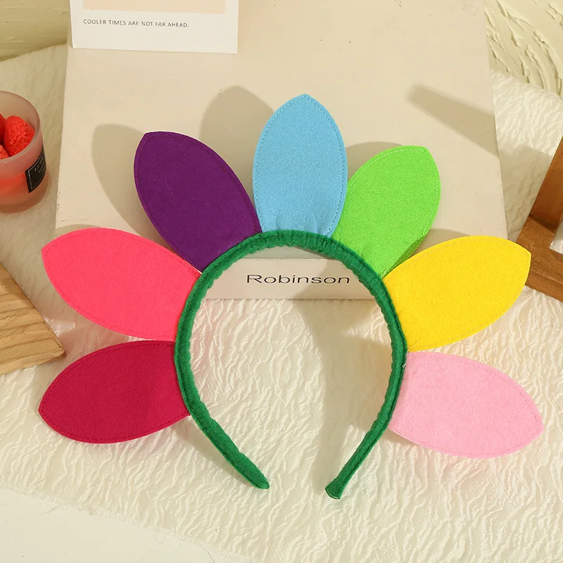 1-40PCS Rainbow Coloured Hair Bands Birthday Festival Party Cute Headband Stage Performance Princess Hair Accessories
