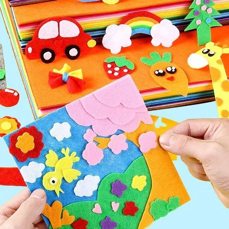 40 Pezzi Feltro Pannolenci 10x10cm - Tessuto in Poliestere Morbido e Colorato per Lavori di Cucito e Fai Da Te (40 Colori