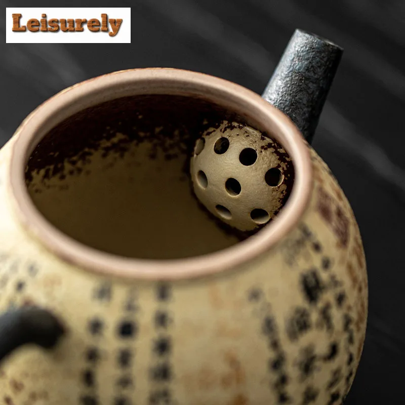 130ml Blue and White Firestone Red Teapot Luxury Tea Infuser Pot Tea Soaking Kettle with Ball Hole Cha Supplies Ornaments craft