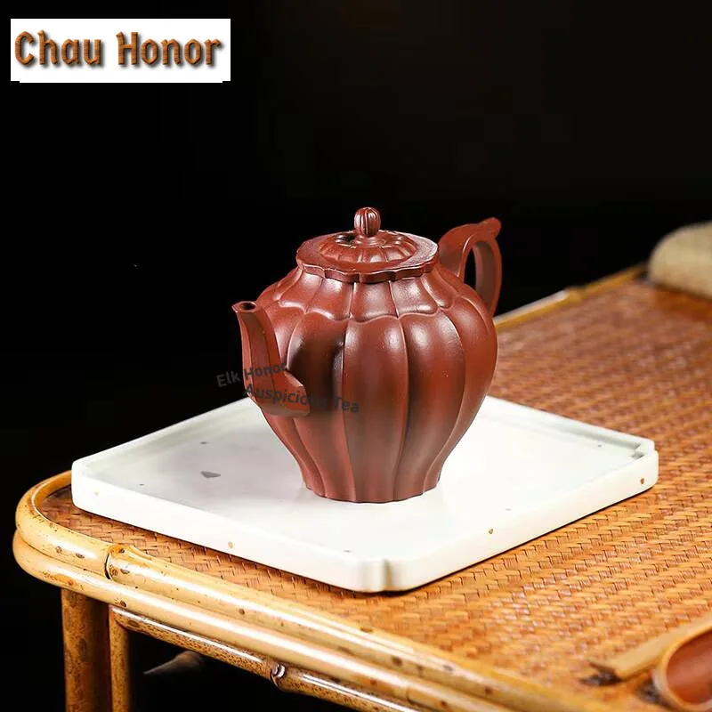 260ml Authentic Yixing Purple Clay Teapots Handmade Water Chestnut Tea Pot Raw Ore Mud Beauty Kettle Chinese Zisha Tea Set Gifts
