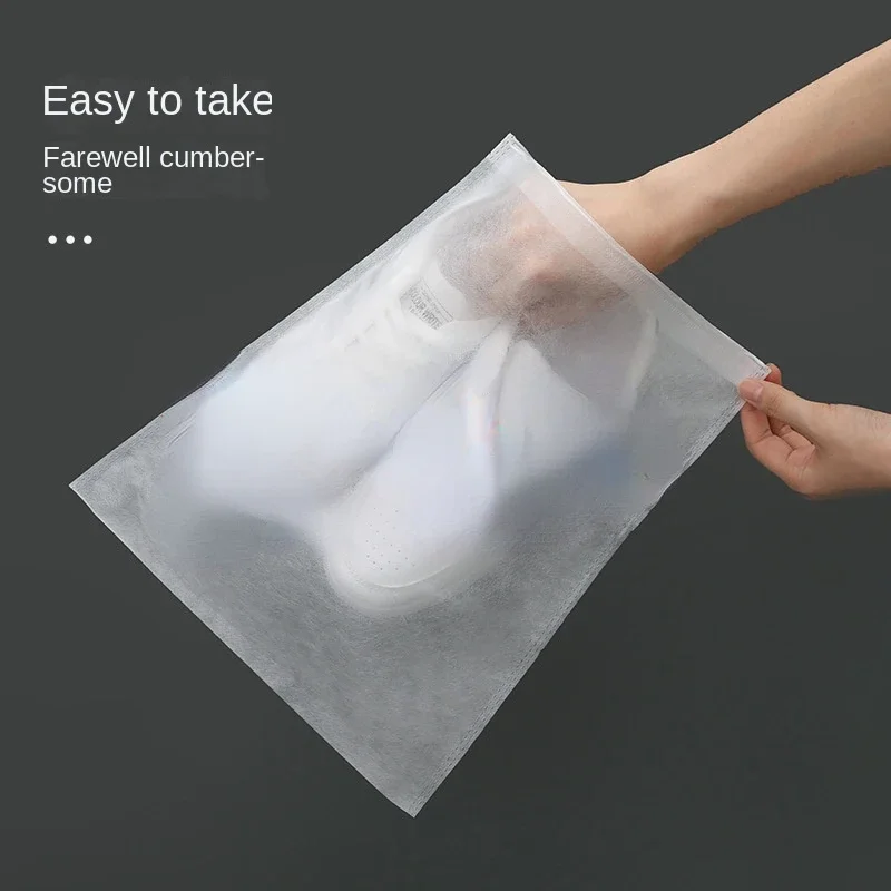Shoe Dust Covers 10Pcs/Set Non-Woven Dustproof Drawstring Clear Storage Bag Travel Pouch Protect Drying shoes